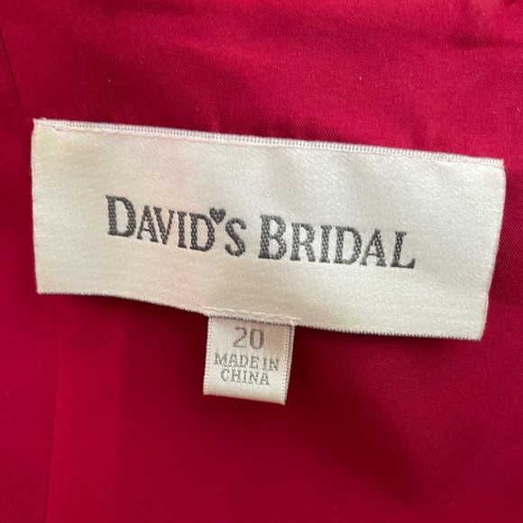 David’s Bridal Chiffon Halter Dress Red Apple Size 20 - Picture 3 of 8